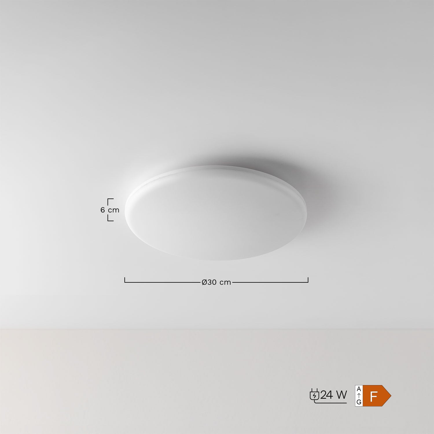 Plafon de teto LED redondo Tadeu, Dimens&otilde;es