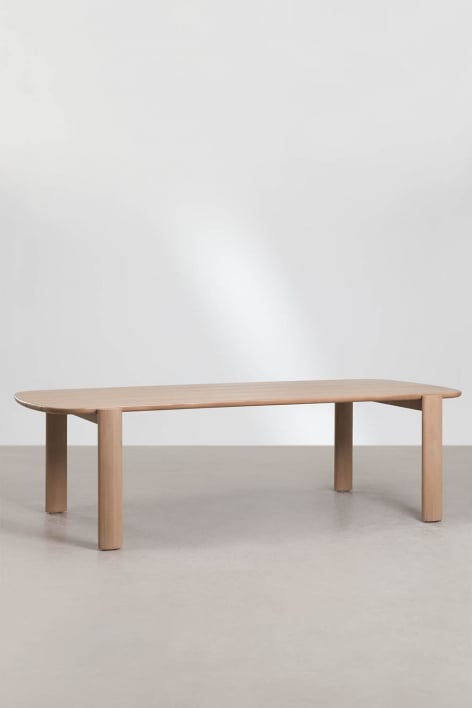 Mesa de jantar retangular 260x115 cm em madeira de acácia Vetra - Marrom Acácia Claro