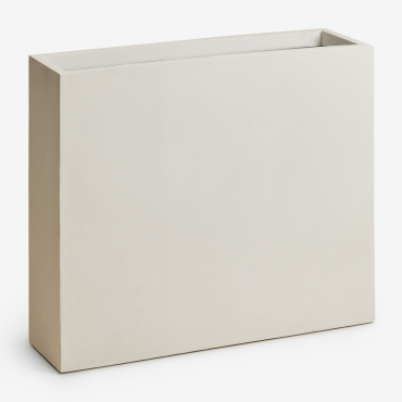 Vaso Retangular De Exterior Em Cimento Neyrua 75 X 20 X 60 Cm & Branco - Sklum