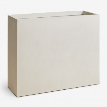 Vaso Retangular De Exterior Em Cimento Neyrua 100 X 35 X 80 Cm & Branco - Sklum