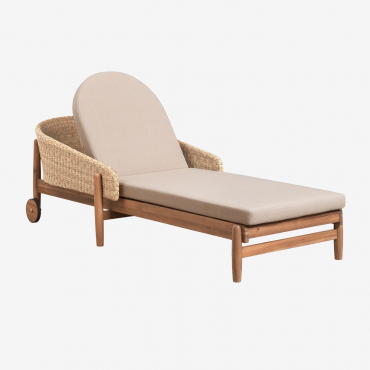 Pack De 2 Espreguiçadeiras Em Madeira De Acácia E Rattan Sintético Ribeira Castanho Acácia - Sklum