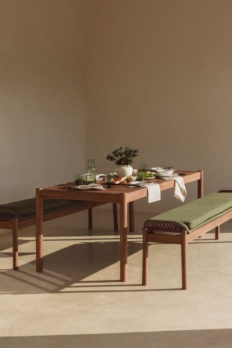 Mesa de jardim retangular em madeira de acácia Karvia