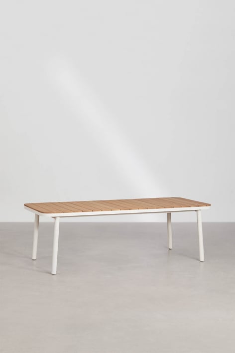 Mesa de jardim retangular extensível em alumínio Mareiran 240-300x100 cm