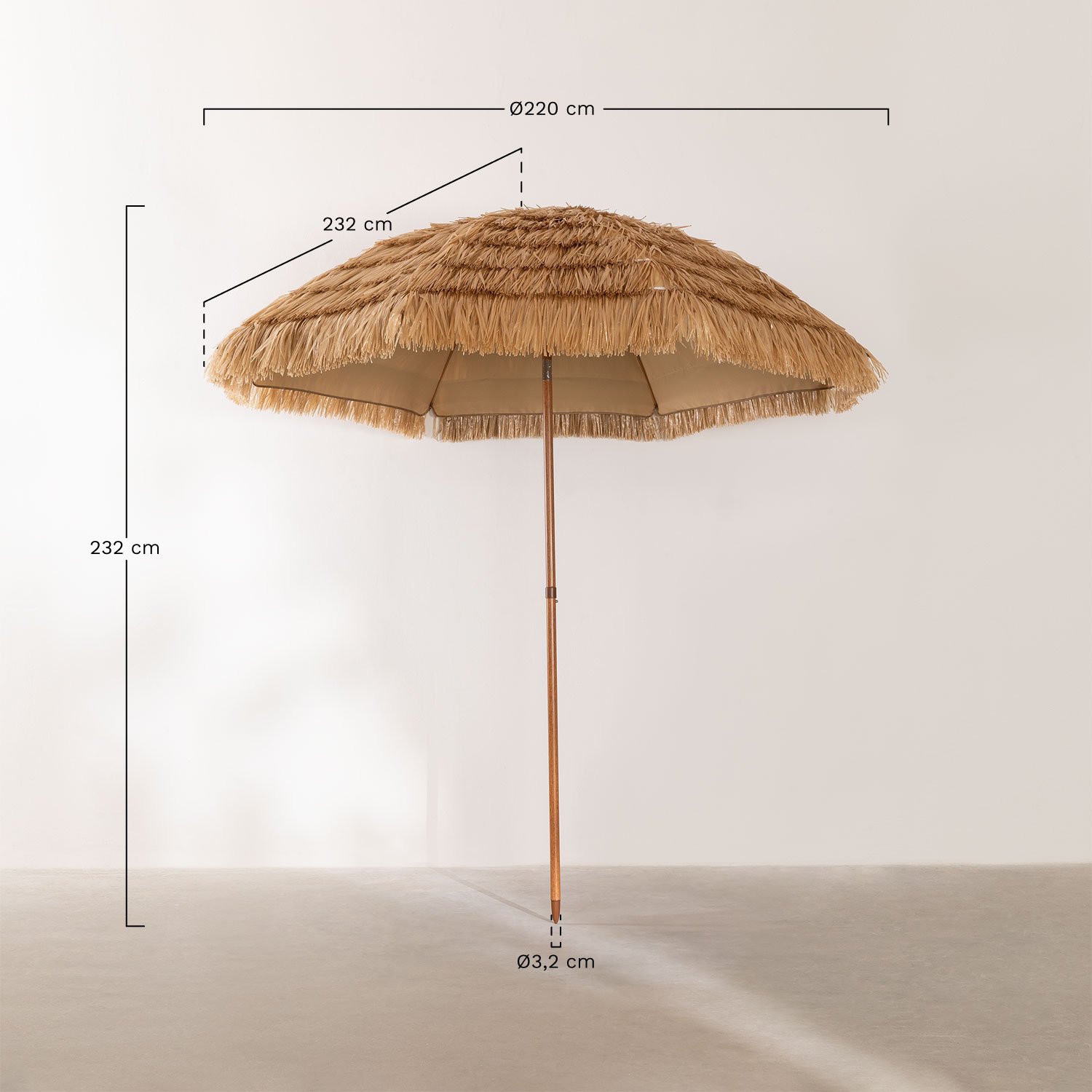 Guarda-chuva de aço Rohs, Dimens&otilde;es