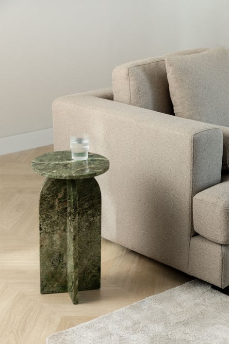 Mesa auxiliar redonda Ø30 cm em mármore Graham - Mármore Verde Forest