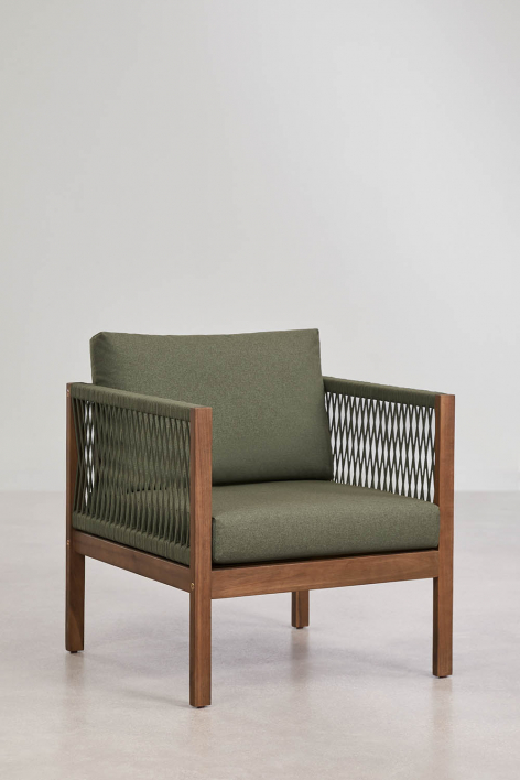 Poltrona de jardim com apoios de braço em madeira de acácia Branson