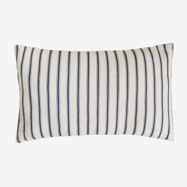 Almofada Retangular 30x50 Cm Em Algodão Nexu Branco - Azul-marinho - Sklum