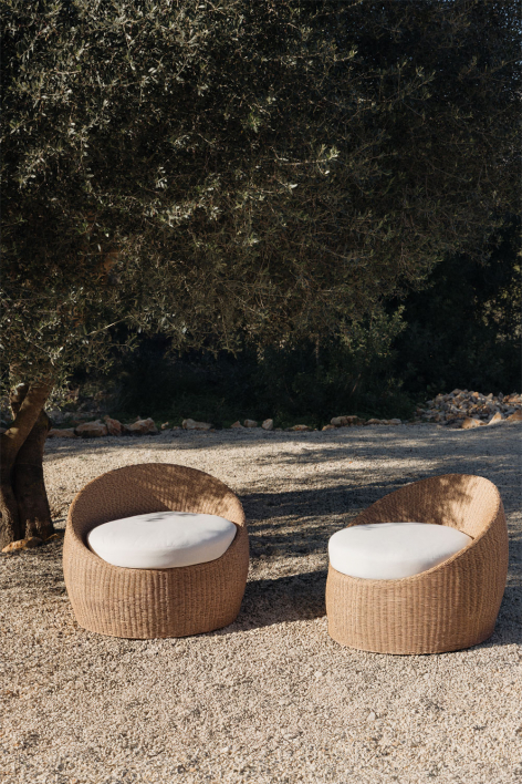 Pack de 2 poltronas de jardim em rattan sintético Clarnyx