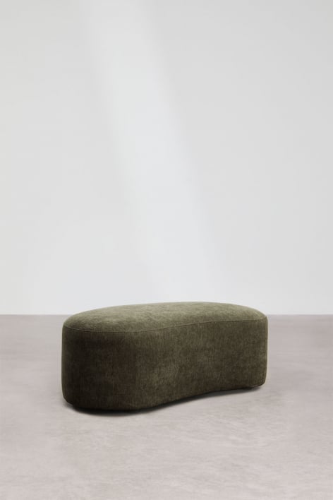Puff 105x65 cm para sofá modular estofado Giorgia - Tecido verde Exército