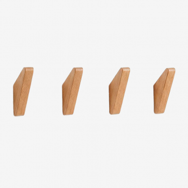 Conjunto De 4 Suporte p/Cabides s De Parede Em Madeira Brana Madeira De Manga - Sklum