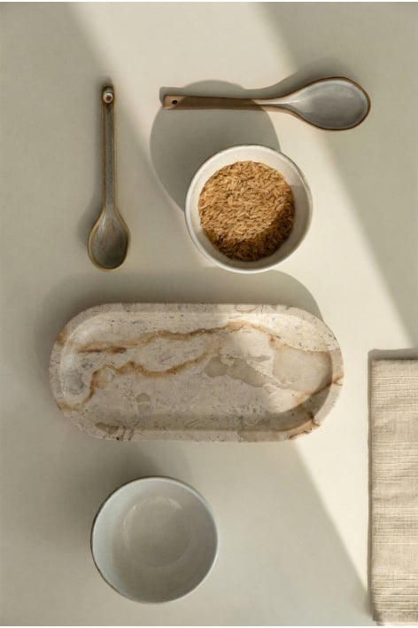 Bandeja decorativa em pedra natural Ceranova