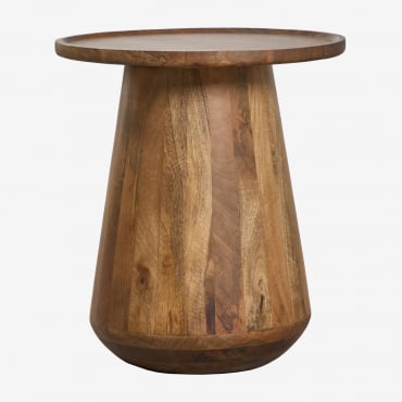 Mesa De Cabeceira Redonda Ø50 Cm Em Madeira De Manga Naiara Madeira De Manga - Sklum