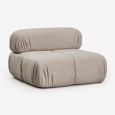 Módulo Central Para Sofá Modular Em Bouclé Embalado A Vácuo Kendall Bouclé Castanho Areia - Sklum