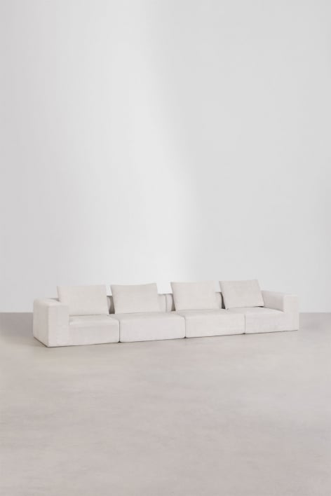Sofá modular de 4 peças em chenille embalado a vácuo Norridge