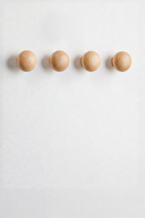 Conjunto de 4 cabides de parede em madeira Crel - Madeira de manga