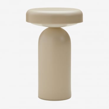 Lâmpada De Mesa Led Sem Fios Em Ferro Akita Tapioca Bege - Sklum