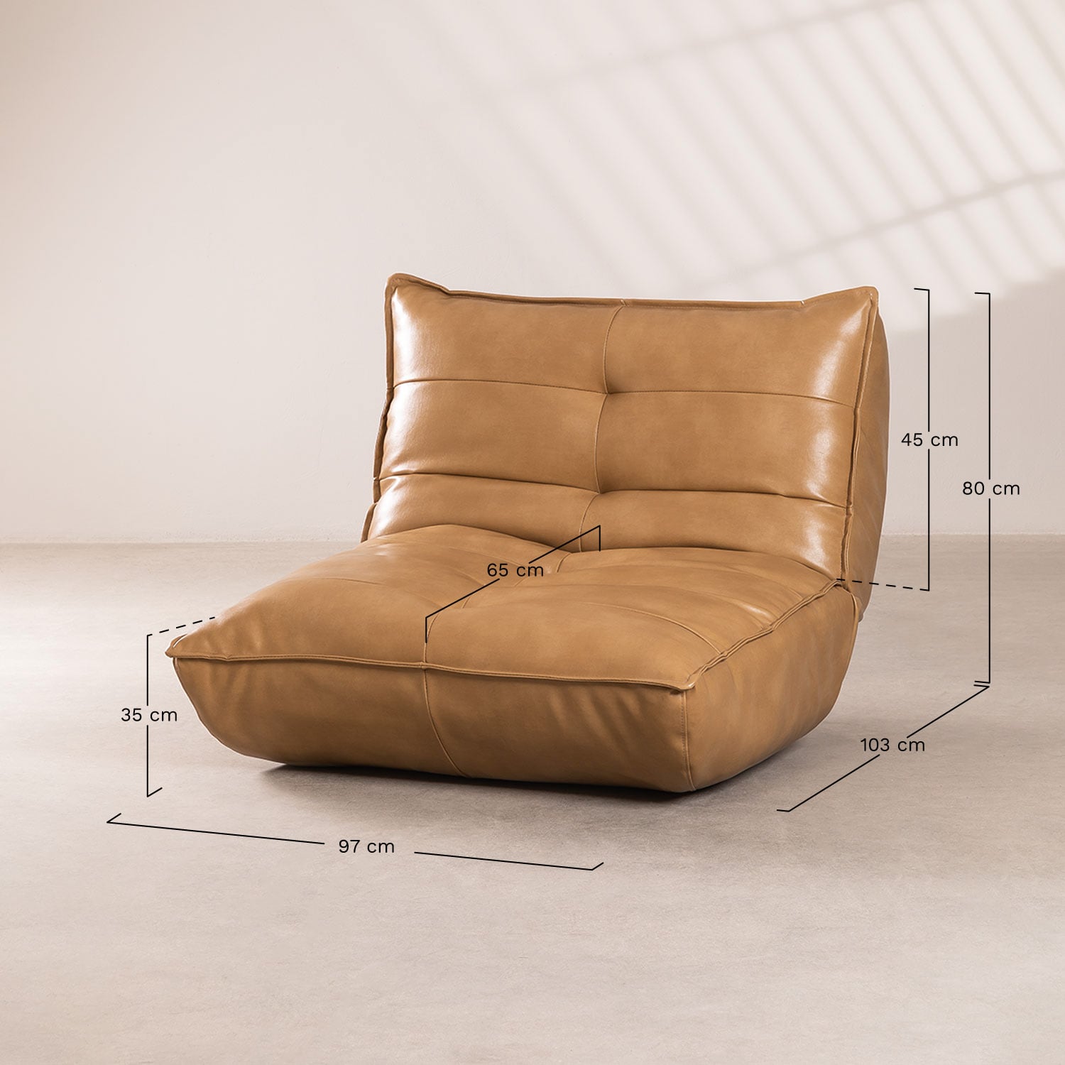 Pack de 2 poltronas reclináveis estofadas Mati, Dimens&otilde;es