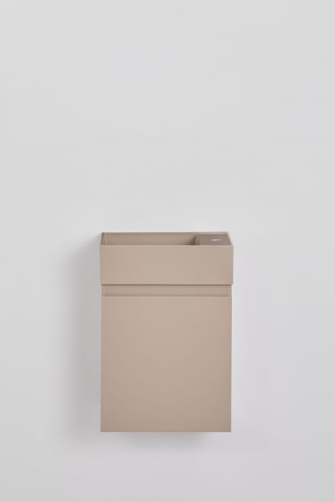 Conjunto de móvel de casa de banho suspenso 40x25 cm em madeira com lavatório integrado Abigail - Castanho areia claro