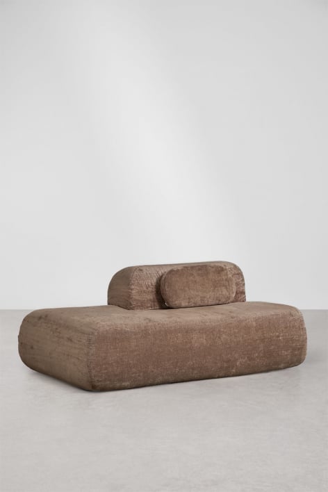 Módulo divã esquerdo para sofá modular em chenille embalado a vácuo Mérida - Chenille Castanho Caramelo