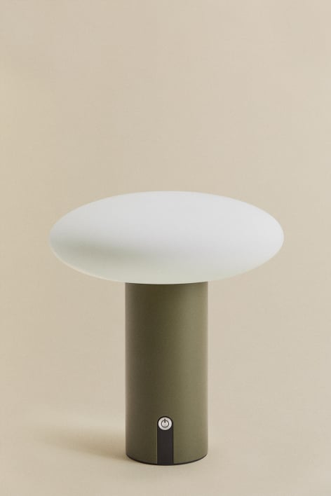 Lâmpada de mesa LED sem fios em ferro Zosima - Verde Azeitona Intenso