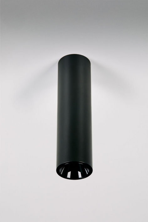 Aplique de teto LED de superfície redondo em alumínio Luisiana Ø4 cm - Preto