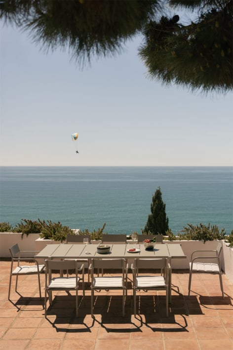 Mesa de jardim retangular 235x105 cm em aço Tossa