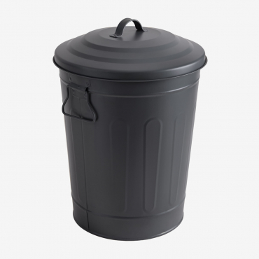 Lixeira Com Tampa Para Exterior Em Aço Galvanizado Susi Cinza Grafito & 20 L - Sklum