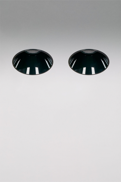 Pack de 2 downlights LED embutidos sem moldura trimless redondos Ø6,8 cm em alumínio Luisiana