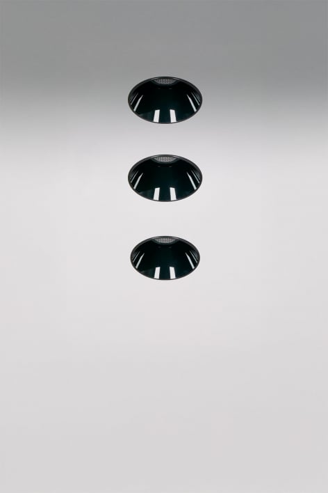 Pack de 3 downlights LED embutidos sem moldura trimless redondos Ø3,6 cm em alumínio Luisiana