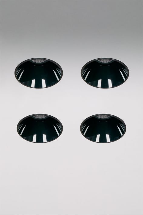 Pack de 4 downlights LED embutidos sem moldura trimless redondos Ø6,8 cm em alumínio Luisiana