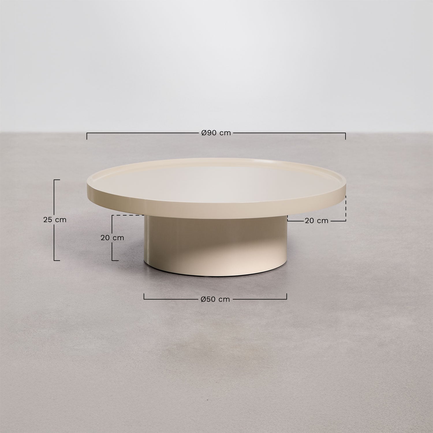 Mesa de centro redonda em MDF Cirela, Dimens&otilde;es