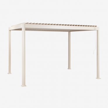Pérgola Bioclimática De Alumínio Com Lâminas Druvia Tapioca Bege & 3 X 4 M - Sklum