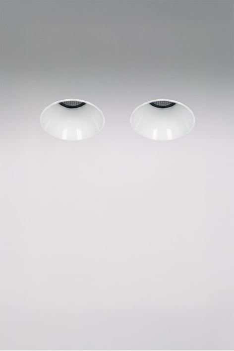 Pack de 2 downlights LED embutidos sem moldura trimless redondos Ø5,3 cm para exterior em alumínio Luisiana