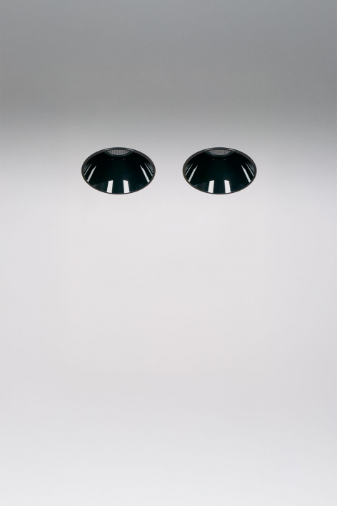 Pack de 2 downlights LED embutidos sem moldura trimless redondos Ø6,8 cm para exterior em alumínio Luisiana