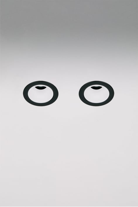 Pack de 2 downlights LED embutidos com molduras redondas Ø5 cm em alumínio Luisiana
