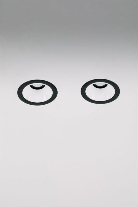 Pack de 2 downlights LED embutidos com molduras redondas Ø7 cm em alumínio Luisiana