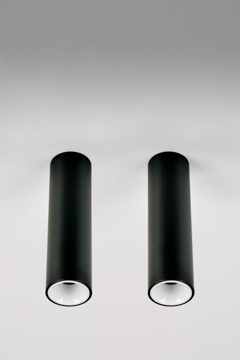 Pack de 2 apliques de teto LED de superfície redondos Ø4 cm para exterior em alumínio Luisiana