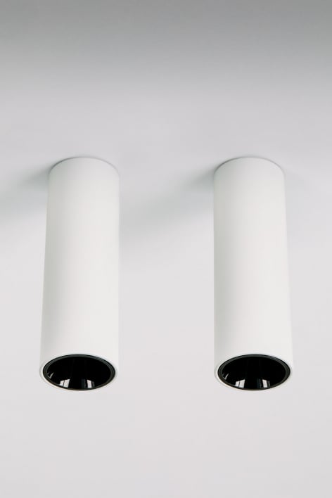 Pack de 2 apliques de teto LED de superfície redondos Ø5,7 cm para exterior em alumínio Luisiana