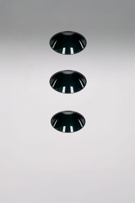 Pack de 3 downlights LED embutidos sem moldura trimless redondos Ø5,3 cm para exterior em alumínio Luisiana