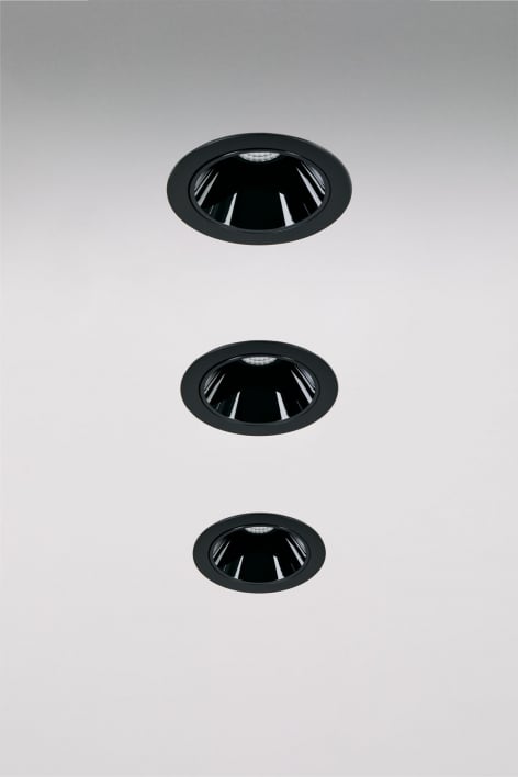 Pack de 3 downlights LED embutidos com molduras redondas Ø8 cm em alumínio Luisiana
