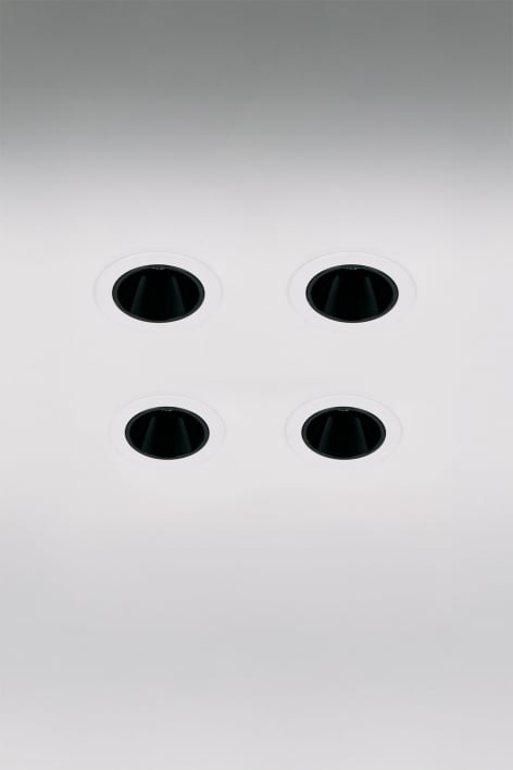 Pack de 4 downlights LED embutidos com molduras redondas Ø5 cm para exterior em alumínio Luisiana