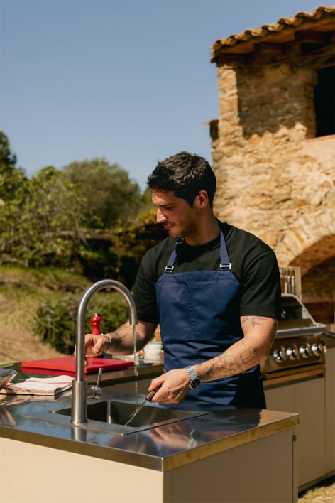 Torneira de cozinha exterior com bica alta em aço inoxidável Rintran