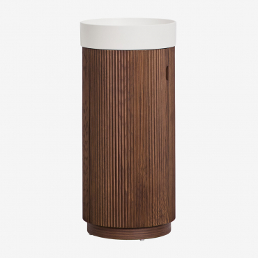 Conjunto De Móvel De Casa De Banho Em Madeira Com Lavatório Integrado Freia Madeira Escura - Sklum
