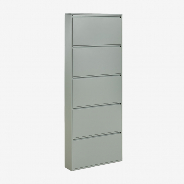 Sapateira De Aço Logan Verde Salvia Claro & 5 Portas - Sklum