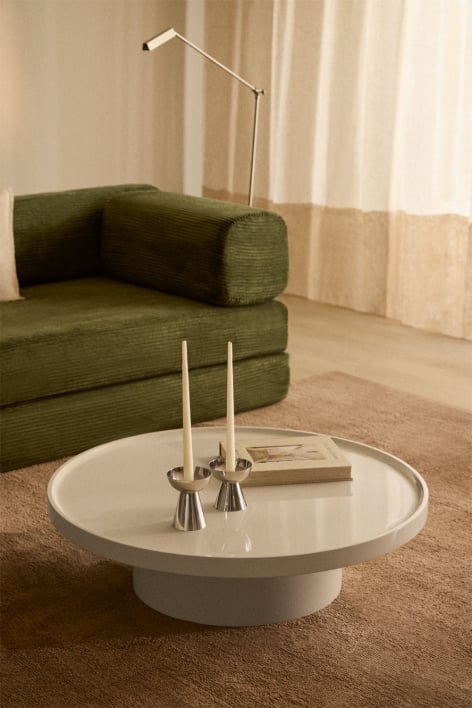 Mesa de centro redonda em MDF Cirela