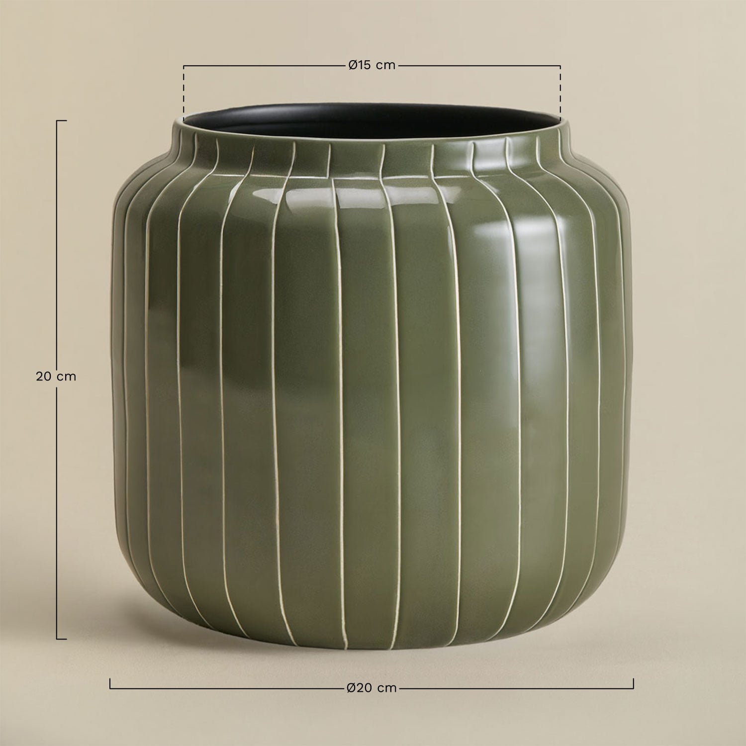 Vaso em ferro Bieberlis, Dimens&otilde;es
