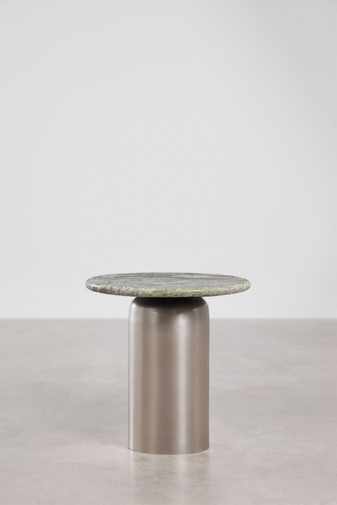 Mesa de cabeceira Ø40 cm Alliser - Cinza Aço