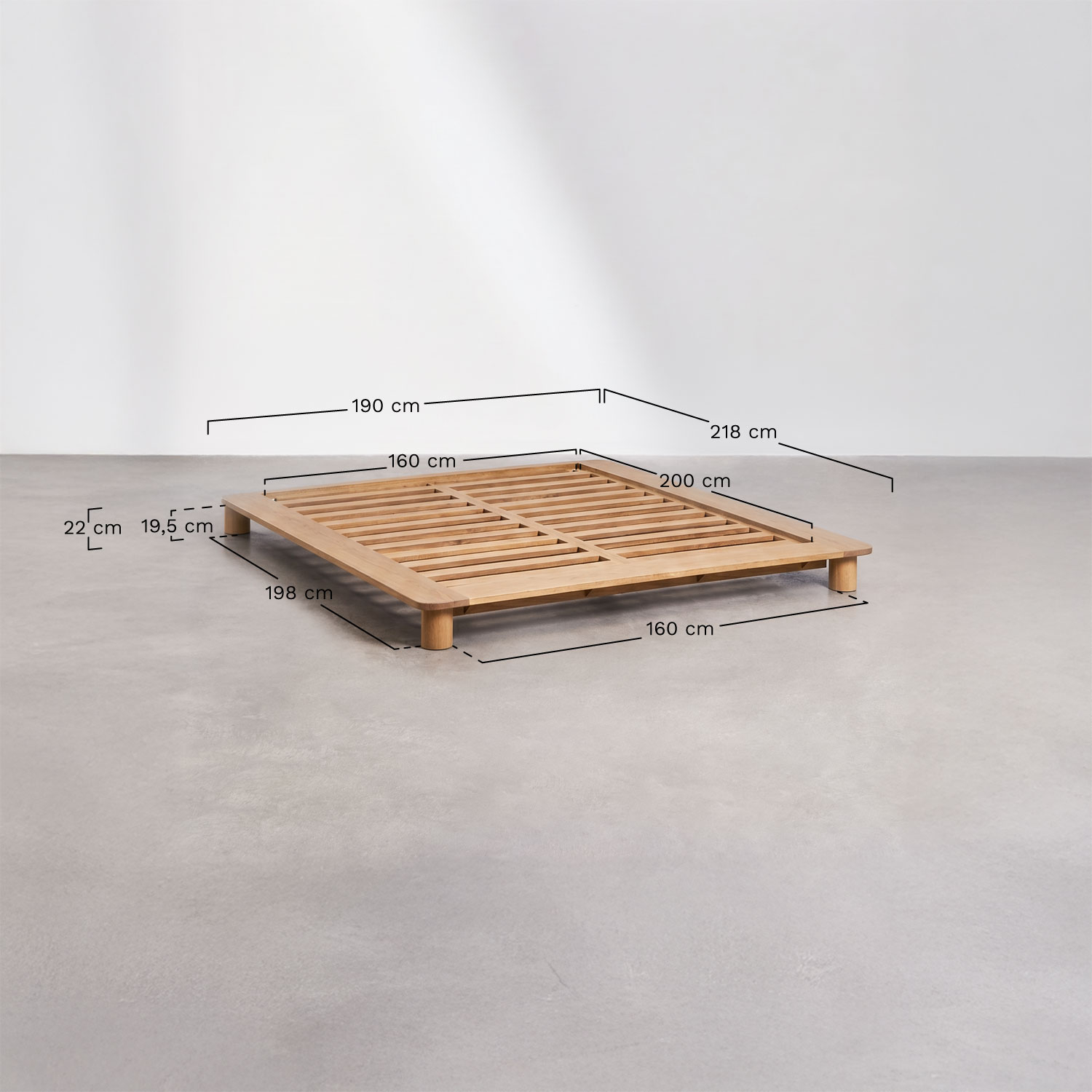 Cama em madeira de manga Mariselina, Dimens&otilde;es