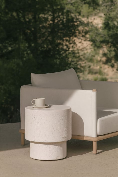 Mesa auxiliar para jardim redonda Ø45 cm em cimento Selara