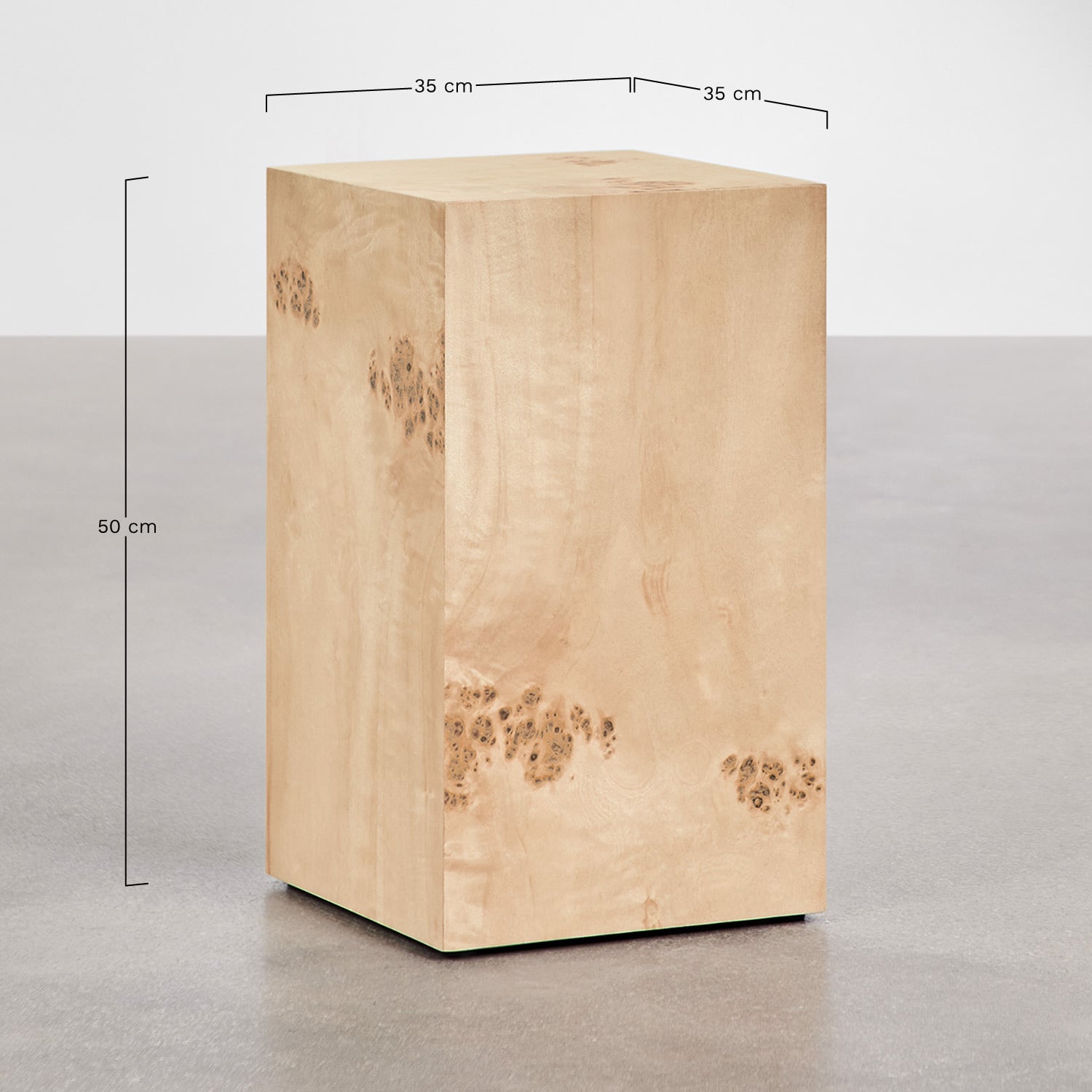 Mesa auxiliar quadrada 35x35 cm em MDF Girolami, Dimens&otilde;es
